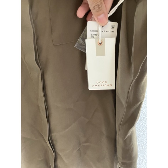 Good American Oversized Shirt Womens Small Dirty Olive Button Down Long Sleeve - Picture 4 of 6